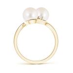 Freshwater Pearl Two Stone Ring in 14K Gold