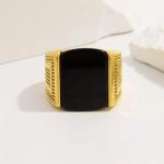 Men's Onyx Ring in Yellow Gold – 2CT Luxury