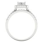 Stunning 2pc Emerald Cut Wedding Ring Set