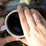 Stunning 2pc Emerald Cut Wedding Ring Set