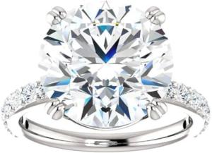 10.5CT Moissanite Vintage Engagement Ring in Silver