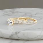 0.86 Carat Lab Grown Diamond Bridal Ring Set