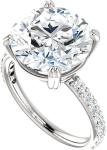 10.5CT Moissanite Vintage Engagement Ring in Silver