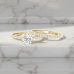 0.86 Carat Lab Grown Diamond Bridal Ring Set