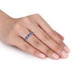 Blue Sapphire and Diamond Eternity Ring in Gold