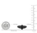 Black Diamond Chevron Wedding Ring Set for Women