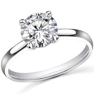 Lab Grown Diamond Solitaire Engagement Ring in White Gold