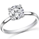 Lab Grown Diamond Solitaire Engagement Ring in White Gold