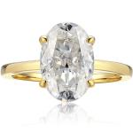 14K Yellow Gold 3 Carat Moissanite Engagement Ring