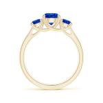 1.04 Ct Blue Sapphire Three Stone Ring in Gold
