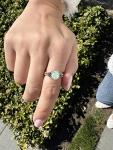 Rose Gold Split Shank Opal and Diamond Halo Ring