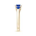 1.04 Ct Blue Sapphire Three Stone Ring in Gold