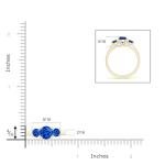 1.04 Ct Blue Sapphire Three Stone Ring in Gold