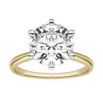 3.1 CT Lab-Created Moissanite Engagement Ring in Gold