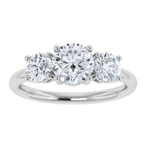 QSE 3 Stone Lab Grown Diamond Engagement Ring