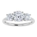 QSE 3 Stone Lab Grown Diamond Engagement Ring