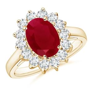 0.25 Ct Ruby Halo Ring in 14K Gold