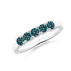 Blue Diamond Ring in 14K White Gold