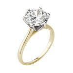 3.1 CT Lab-Created Moissanite Engagement Ring in Gold