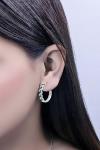 Blue and White Diamond Twisted Hoop Earrings