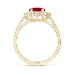 0.25 Ct Ruby Halo Ring in 14K Gold