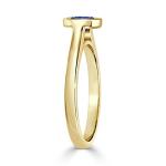18K Yellow Gold Blue Sapphire Solitaire Ring Size 6