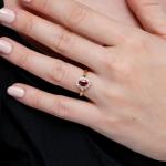 0.25 Ct Ruby Halo Ring in 14K Gold