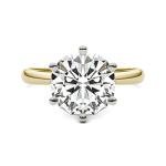 3.1 CT Lab-Created Moissanite Engagement Ring in Gold