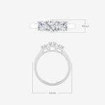 QSE 3 Stone Lab Grown Diamond Engagement Ring