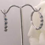 Blue and White Diamond Twisted Hoop Earrings