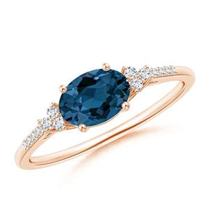 London Blue Topaz Ring in Rose Gold