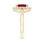 0.25 Ct Ruby Halo Ring in 14K Gold