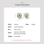 10K Yellow Gold Panther Earrings with Green Garnet