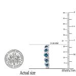 Blue and White Diamond Twisted Hoop Earrings