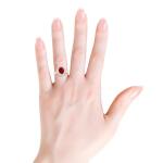 0.25 Ct Ruby Halo Ring in 14K Gold