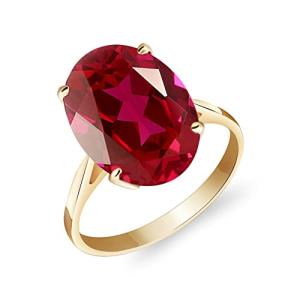 14k Gold Oval Ruby Ring - 7.5 ct Galaxy