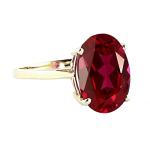 14k Gold Oval Ruby Ring - 7.5 ct Galaxy