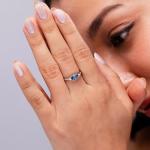 London Blue Topaz Ring in Rose Gold
