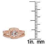 Rose Gold Morganite & Diamond Halo Engagement Ring