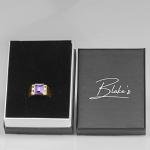Men's 14K Gold Ring with Purple Amethyst and Diamonds