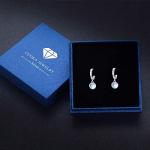 Moonstone Hoop Earrings S925 Sterling Silver Jewelry Gift