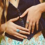 Amazonite Ring, Natural Blue Gemstone Rings for Women, Adjustable Gold Ring for Amazonite Jewelry, Rectangle Healing Crystal Ring Jewelry Gift