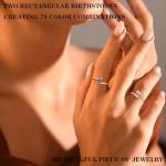 Honsny Gold Birthstone Rings for Women Non Tarnish 14K Gold Plated Adjustable Emerald Ring Cubic Zirconia Gemstone Promise Ring for Her Engagement Personalized Waterproof Jewelry Gifts for Birthday