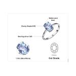 JewelryPalace Class Natural Gemstone Blue Topaz Birthstone Solitaire Engagement Rings for Women, Anniversary 14K Gold Plated 925 Sterling Silver Promise Rings for Her Size 7