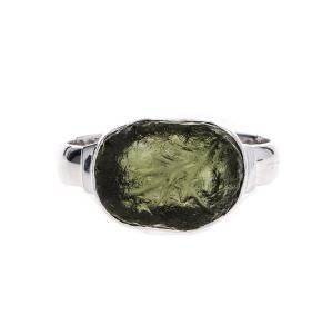 Moldavite Ring 925 Sterling Silver Handmade Natural Rough Gemstone Jewelry For Her (9)