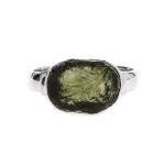 Moldavite Ring 925 Sterling Silver Handmade Natural Rough Gemstone Jewelry For Her (9)