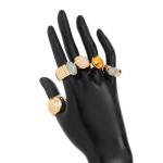 YNZGYBY Gold Rings for Women Non Tarnish Unique Chunky Gem Stone Stackable Knuckle Ring Set Vintage Funky Stack Open Jewelry Rave Rock Accessories Pack
