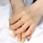 OreilleStar Anxiety Ring for Women Fidget Ring Spinner Rings Stainless Steel Moon Star Fidgit Ring for Women Gold Plated Size 6