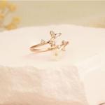 JALZEMPL Birthstone Flower Rings For Women Non Tarnish Gemstone Cubic Zirconia Mother of Pearl Adjustable Size 7-11 Silver Rose 14K Gold Plated Birth Jewelry Gift For Birthday