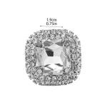 IS4U Sparkling Rhinestone Ring Bohemia Thick Large Oval Geometric Ring Square Princess Rings Fashion Heart Zircon Crystal Ring Prom Wedding Party Ball Rings for Women (Quadrate)